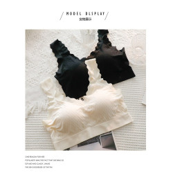 美背一體背心式少女文胸罩無鋼圈定型防震發育期初中高中學生內衣