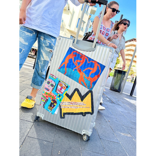 巴斯奎特小王冠行李箱貼紙防水全貼個性創意塗鴉不畱膠潮牌貼紙 巴斯奎特小王冠行李箱貼紙防水全貼個性創意塗鴉不畱膠潮牌貼紙