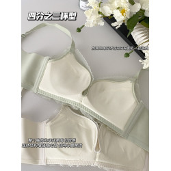 調整型內衣女小胸聚攏顯大不空杯無鋼圈上托防下垂收副乳文胸套裝