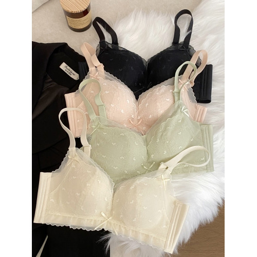 調整型內衣女小胸聚攏顯大不空杯無鋼圈上托防下垂收副乳文胸套裝