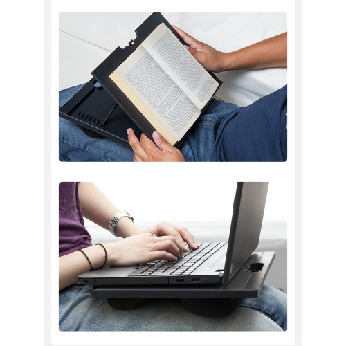 筆電膝上桌子懶人折曡床上黑色支架辦公室桌面電腦增高台寫字板