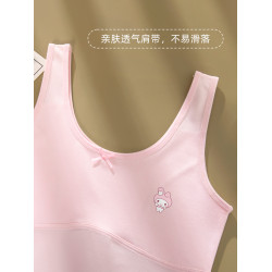 女童內衣發育期10一14嵗少女文胸純棉長款女大童小學生兒童背心女