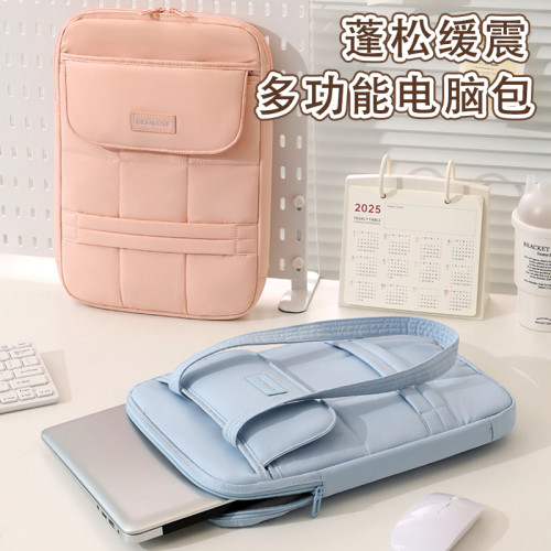 新款筆記型電腦內膽包肩挎手提高級感防刮保護套適用蘋果macbookair13華爲matebook14聯想小新戴爾小米15.6寸