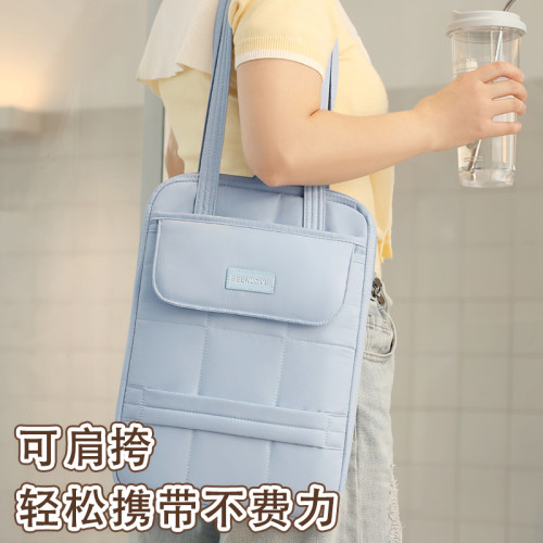 新款筆記型電腦內膽包肩挎手提高級感防刮保護套適用蘋果macbookair13華爲matebook14聯想小新戴爾小米15.6寸