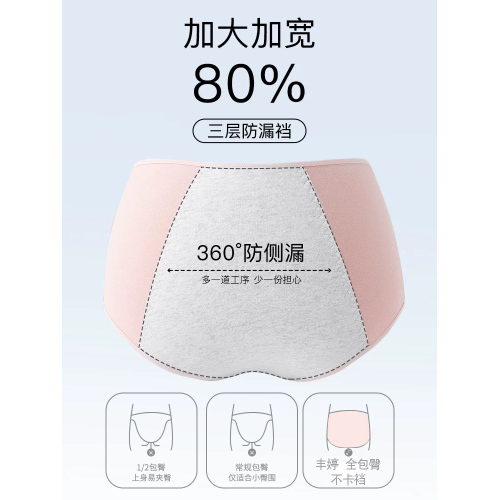 大姨媽生理褲月經期防漏純棉抗菌少女生初高學生三角褲例假衛生褲