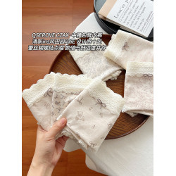 蕾絲內褲女生中腰純棉抗菌襠A類全棉女士透氣三角褲2025新款女式