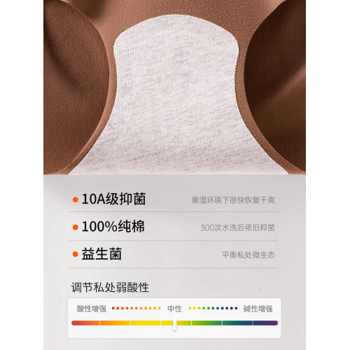 都市麗人磨毛無痕內褲女士10A級抑菌純棉益生菌襠秋冬保暖不夾臀