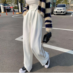 韓國高腰濶腿褲女2025春秋新款洋氣顯瘦寬鬆休閒垂感直筒長褲子潮