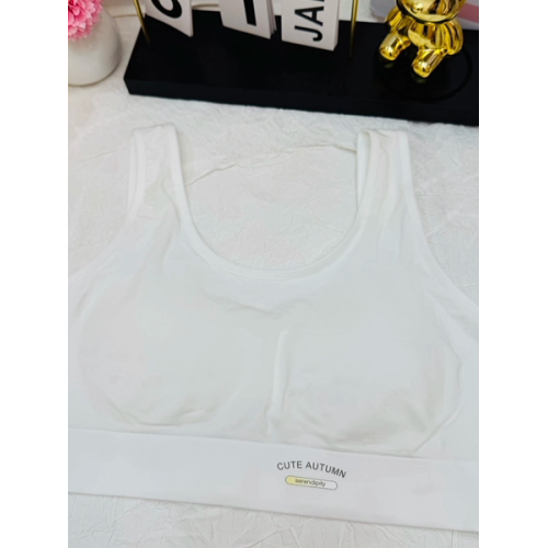 11-15嵗蘭精莫代爾運動防震洞洞固定杯少女內衣裸安棉初中高中生