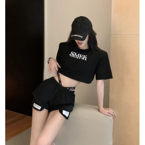 2023新款灰色美式運動夏季短褲女高腰外穿設計感小衆休閒沙灘熱褲