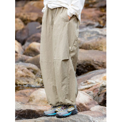 魚不渴 春秋戶外沖鋒褲女輕薄透氣工裝褲防風防水速乾束腳褲男女