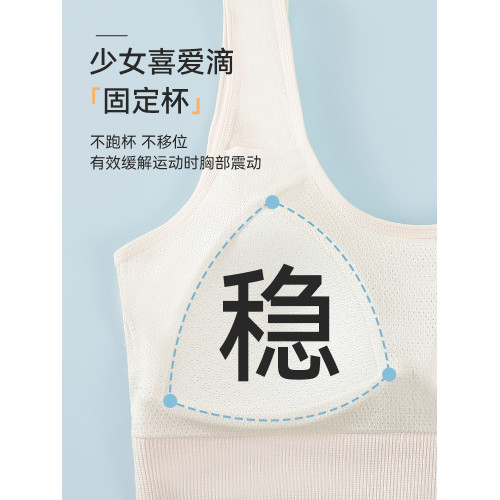 貓人少女文胸女學生運動內衣初中高中生二三階段發育期固定杯背心