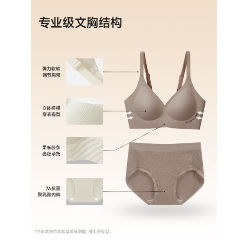 草本初色內衣女小胸聚攏防下垂收副乳無鋼圈軟支撐提拉文胸胸罩