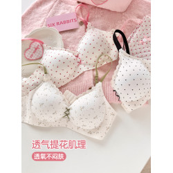 六隻兔子內衣女小胸聚攏無鋼圈文胸軟支撐收副乳防下垂甜美風胸罩