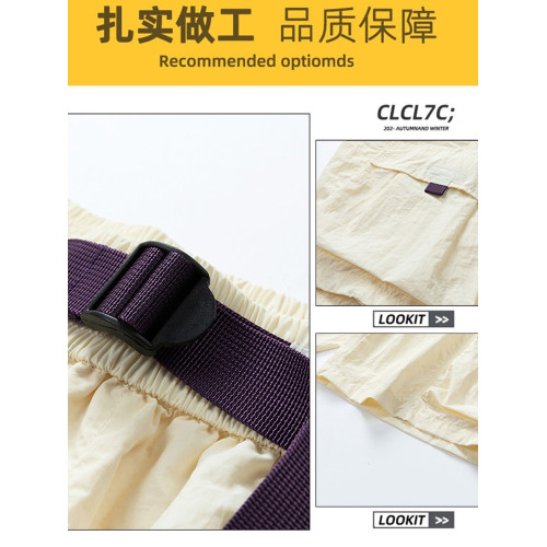 JEEP工裝短褲女夏季2025新款美式寬鬆大碼胖mm冰絲休閒運動五分褲