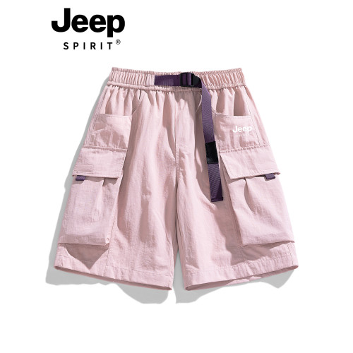 JEEP工裝短褲女夏季2025新款美式寬鬆大碼胖mm冰絲休閒運動五分褲