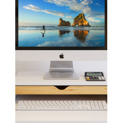 筆電桌上型顯示器辦公桌帶抽屜收納桌面鐵藝品置物架增高擡高支架