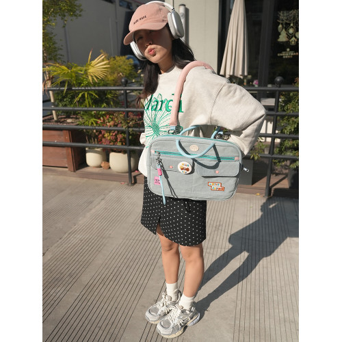 若素良品可愛牛仔學生通勤可攜式可拆卸肩帶筆記型電腦單肩手提收納包公文袋13/14寸蘋果macbook華爲matebook 若素良品可愛牛仔學生通勤可攜式可拆卸肩帶筆記型電腦單肩手提收納包公文袋13/14寸蘋果macbook華爲matebook