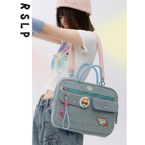 若素良品可愛牛仔學生通勤可攜式可拆卸肩帶筆記型電腦單肩手提收納包公文袋13/14寸蘋果macbook華爲matebook 若素良品可愛牛仔學生通勤可攜式可拆卸肩帶筆記型電腦單肩手提收納包公文袋13/14寸蘋果macbook華爲matebook