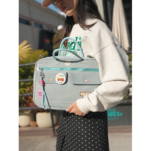 若素良品可愛牛仔學生通勤可攜式可拆卸肩帶筆記型電腦單肩手提收納包公文袋13/14寸蘋果macbook華爲matebook 若素良品可愛牛仔學生通勤可攜式可拆卸肩帶筆記型電腦單肩手提收納包公文袋13/14寸蘋果macbook華爲matebook