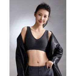 新款3759秋冬磨毛文胸無痕防下垂固定杯套頭提拉女士內衣寬肩帶