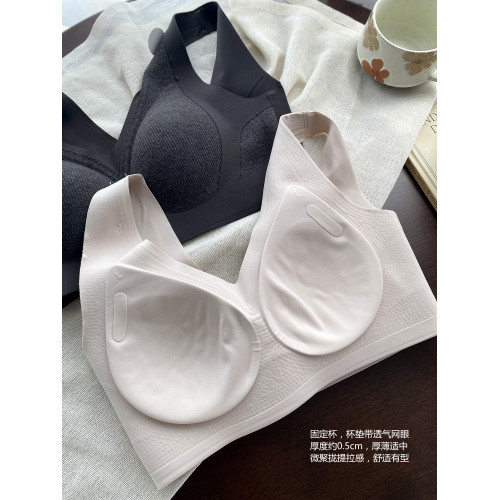 新款3759秋冬磨毛文胸無痕防下垂固定杯套頭提拉女士內衣寬肩帶