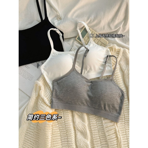 安心貓女童發育期一體學生少女內衣無鋼圈防震運動背心防走光抹胸