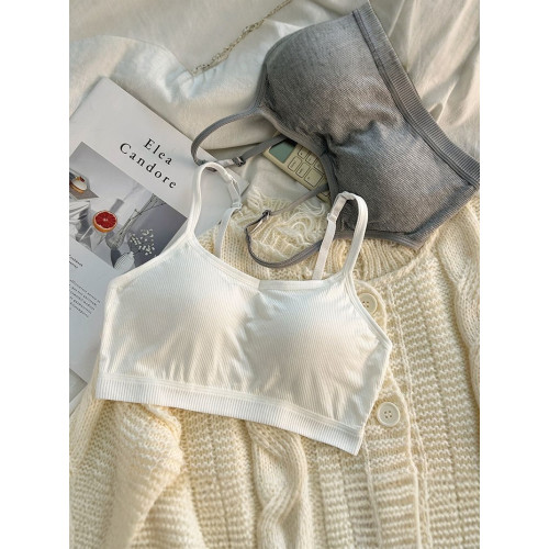 安心貓女童發育期一體學生少女內衣無鋼圈防震運動背心防走光抹胸