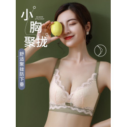 內衣女小胸聚攏夏季薄款收副乳防下垂胸罩2021新款爆款無鋼圈文胸