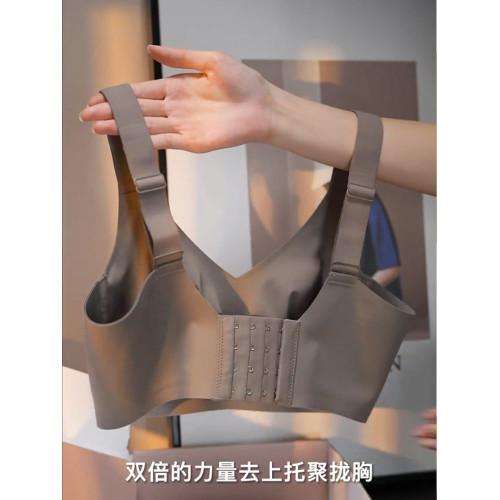無痕全罩杯兔耳杯美背內衣女夏薄款大胸顯小防下垂聚攏大碼文胸罩