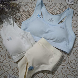 小靚美8308少女文胸運動內衣薄款發育期初高中學生純棉背心防震