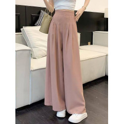 冰絲濶腿褲女2025新款高腰小個子垂感西裝休閒褲夏季薄款寬鬆裙褲