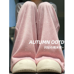 亮片糯米褲女寬鬆2025新款高腰垂感直筒褲秋季新款慵懶拖地濶腿褲