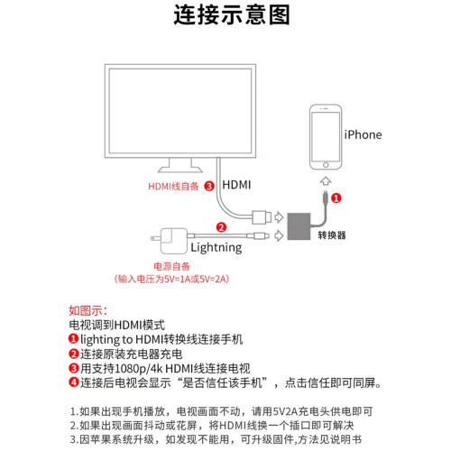 適用蘋果轉hdmi手機vga連接電視轉換器ipad平板lightning高清外接