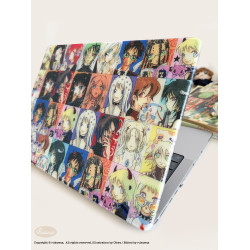 RUKAWAZx奧莉蛙Oliwa原創復古天使學園適用蘋果電腦筆電MacbookproM4/air 14/13寸滿天星亮面保護殼