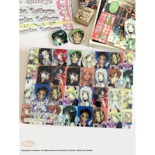 RUKAWAZx奧莉蛙Oliwa原創復古天使學園適用蘋果電腦筆電MacbookproM4/air 14/13寸滿天星亮面保護殼