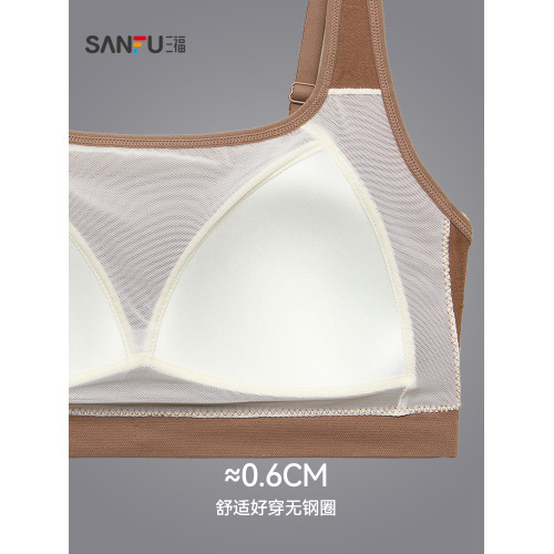 【少女文胸】三福抹胸寬肩帶背心發育期高中生學生美背運動內衣女