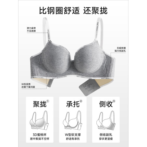 都市麗人內衣女聚攏小胸顯大無痕無鋼圈軟支撐防下垂收副乳文胸罩