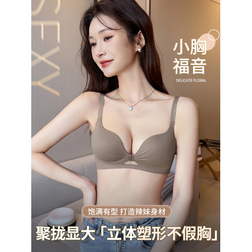 2025新款內衣女小胸聚攏顯大胸罩無痕軟支撐塑形收副乳防下垂文胸
