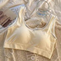 少女內衣發育期初中學生純棉內裡固定一體式文胸運動防震女童背心