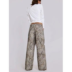 Jaded London 25新款褪色豹紋滿印 寬鬆濶腿低腰牛仔褲