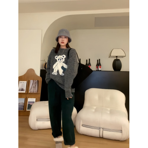 韓國東大門2025春秋新款松緊腰極簡風綠色直筒顯瘦休閒褲燈芯絨褲 韓國東大門2025春秋新款松緊腰極簡風綠色直筒顯瘦休閒褲燈芯絨褲