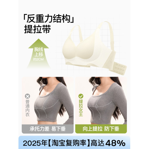 Secret World內衣女胸大顯小收副乳防下垂無痕提拉粉底液文胸罩