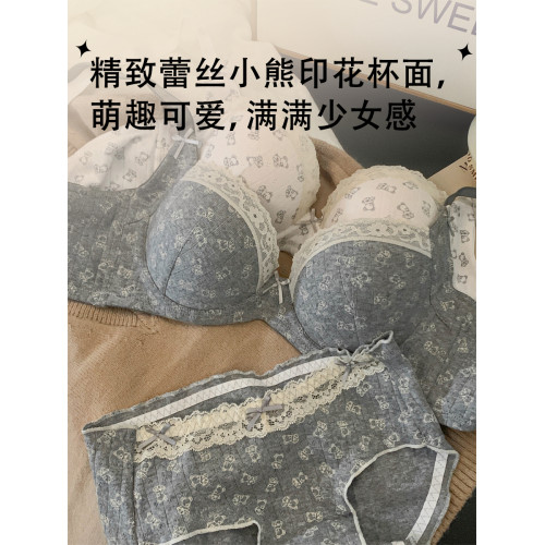 大碼BM風胖MM大胸聚攏上托內衣女士2026新款軟鋼圈防下垂文胸套裝