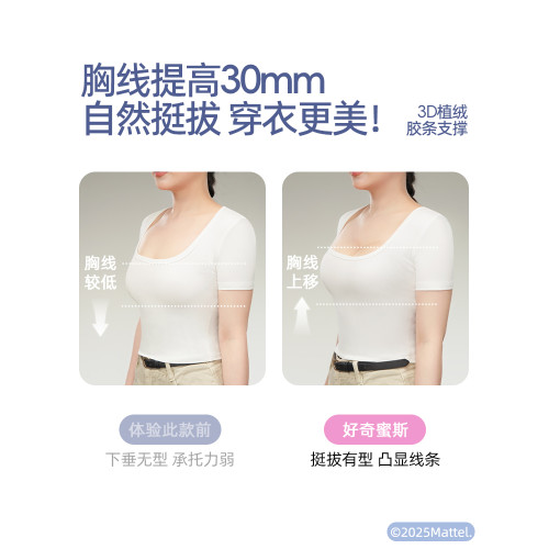 好奇蜜斯芭比聯名無痕內衣女小胸無鋼圈薄背心式文胸罩套裝蕾絲白