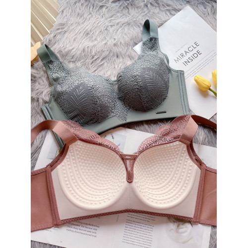 內衣大胸顯小按摩杯無鋼圈舒適寬肩帶收副乳調整聚攏防下垂文胸薄