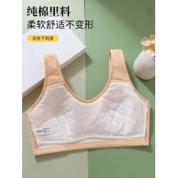 純棉媽媽內衣女中老年婦女士無鋼圈背心式文胸罩透氣夏季薄款顯小