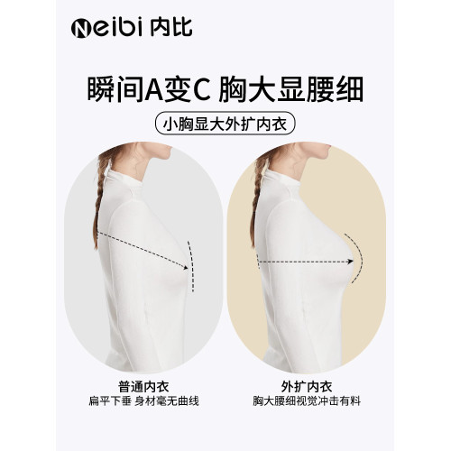 無痕內衣女小胸聚攏顯大文胸2025新款無鋼圈收副乳防下垂格子胸罩