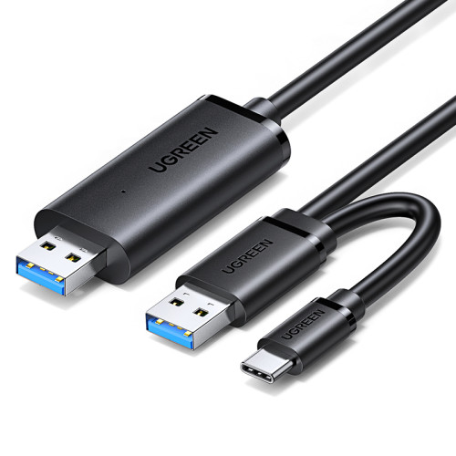 綠聯USB3.0對拷線公對公typec電腦數據互傳鍵盤滑鼠線 US166