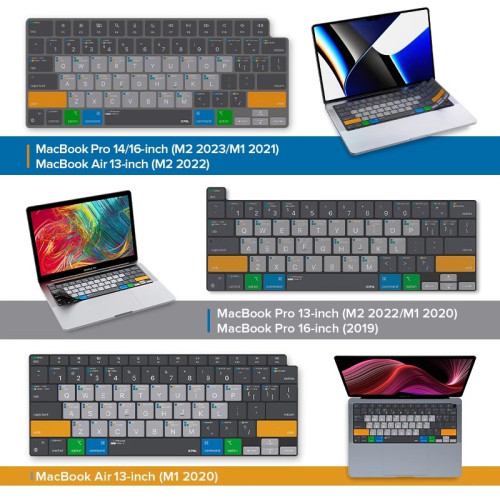 JCPAL適用2025新款macbookpro13/14/15/16寸鍵盤膜快捷功能透光
